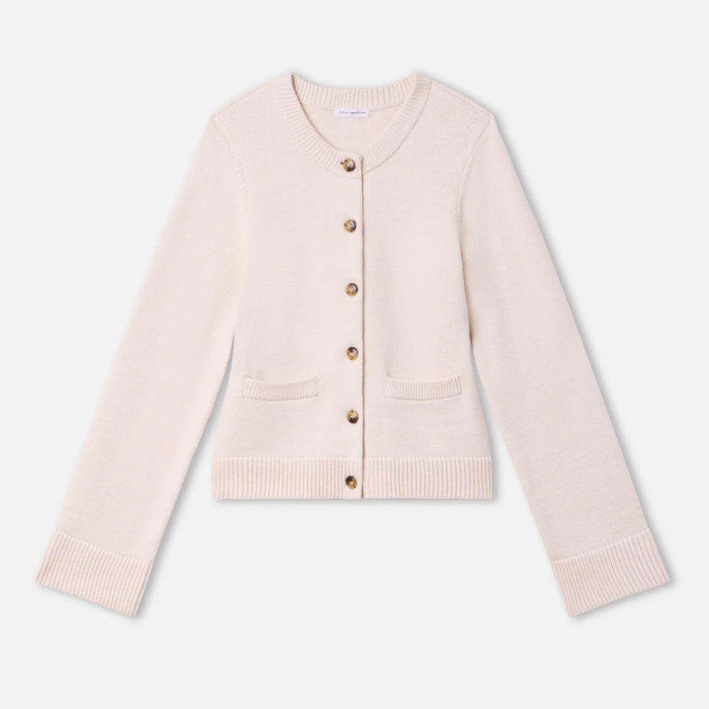 NWT Good American Button Front Knit Cardigan XS